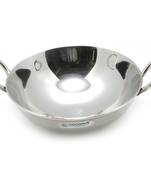 Coconut Stainless Steel Round Bottom Kadai Heavy Gauge (14G) for Cook & Serve - 1 Unit (Diameter - 24cm)