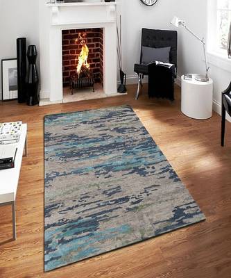 Sand Woolviscose Abstract 4x6 Feet  Hand-Tufted by Saraswati Global 1
