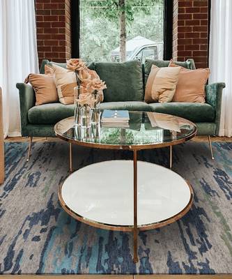 Sand Woolviscose Abstract 5x8 Feet  Hand-Tufted by Saraswati Global 1
