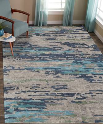 Sand Woolviscose Abstract 8X10 Feet  Hand-Tufted by Saraswati Global 1