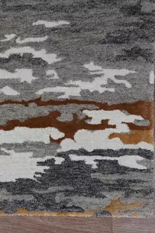 Orange Woolviscose Abstract 4x6 Feet  Hand-Tufted by Saraswati Global