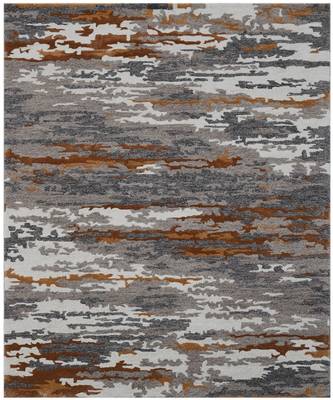 Orange Woolviscose Abstract 8X10 Feet  Hand-Tufted by Saraswati Global 2