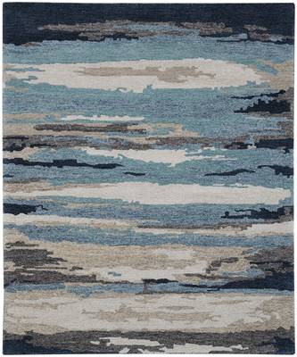 Blue Woolviscose Abstract 3X5 Feet  Hand-Tufted by Saraswati Global 2