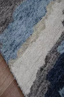 Blue Woolviscose Abstract 3X5 Feet  Hand-Tufted by Saraswati Global