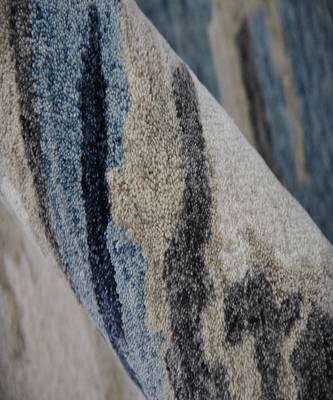 Blue Woolviscose Abstract 3X5 Feet  Hand-Tufted by Saraswati Global 5