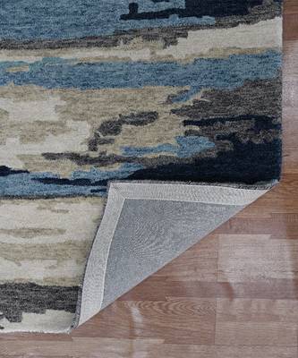 Blue Woolviscose Abstract 3X5 Feet  Hand-Tufted by Saraswati Global 7