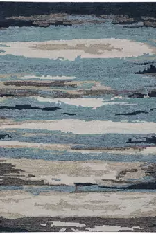 Blue Woolviscose Abstract 4x6 Feet  Hand-Tufted by Saraswati Global
