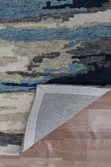 Blue Woolviscose Abstract 8X10 Feet  Hand-Tufted by Saraswati Global