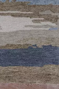 Water Blue Woolviscose Abstract 4x6 Feet  Hand-Tufted by Saraswati Global