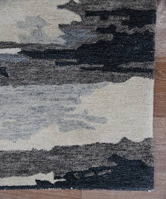 Dark Gray Woolviscose Abstract 3X5 Feet  Hand-Tufted by Saraswati Global 5