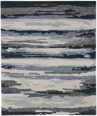 Dark Gray Woolviscose Abstract 4x6 Feet  Hand-Tufted by Saraswati Global 6
