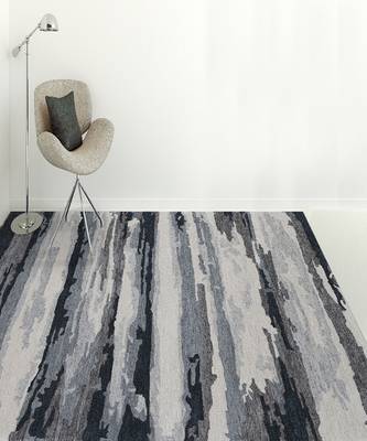 Dark Gray Woolviscose Abstract 5x8 Feet  Hand-Tufted by Saraswati Global 1