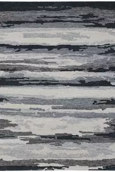 Dark Gray Woolviscose Abstract 5x8 Feet  Hand-Tufted by Saraswati Global