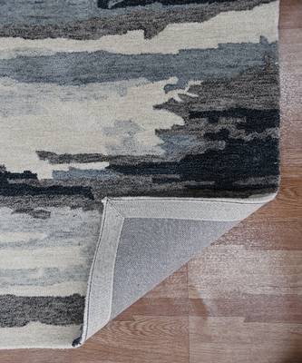 Dark Gray Woolviscose Abstract 8X10 Feet  Hand-Tufted by Saraswati Global 2