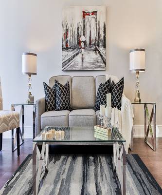 Dark Gray Woolviscose Abstract 8X10 Feet  Hand-Tufted by Saraswati Global 1