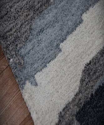 Dark Gray Woolviscose Abstract 8X10 Feet  Hand-Tufted by Saraswati Global 3
