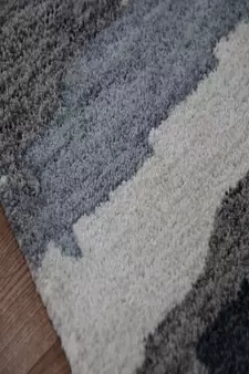 Dark Gray Woolviscose Abstract 8X10 Feet  Hand-Tufted by Saraswati Global