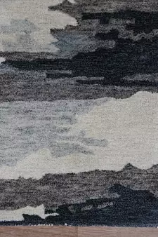 Dark Gray Woolviscose Abstract 8X10 Feet  Hand-Tufted by Saraswati Global