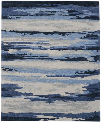 Navy Woolviscose Abstract 3X5 Feet  Hand-Tufted by Saraswati Global 6
