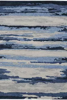 Navy Woolviscose Abstract 3X5 Feet  Hand-Tufted by Saraswati Global