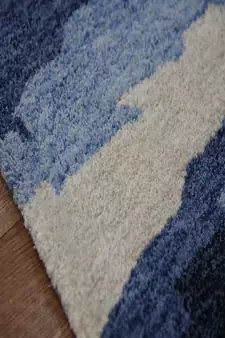 Navy Woolviscose Abstract 4x6 Feet  Hand-Tufted by Saraswati Global