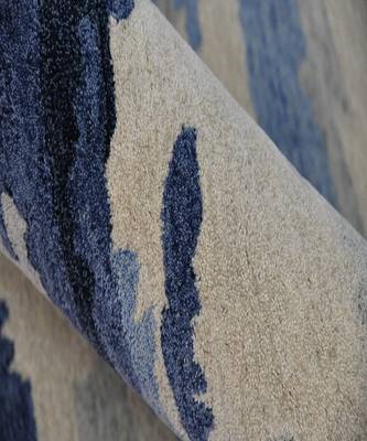 Navy Woolviscose Abstract 4x6 Feet  Hand-Tufted by Saraswati Global 4