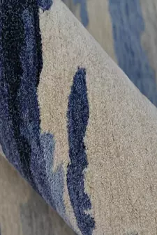 Navy Woolviscose Abstract 4x6 Feet  Hand-Tufted by Saraswati Global