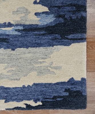 Navy Woolviscose Abstract 4x6 Feet  Hand-Tufted by Saraswati Global 5