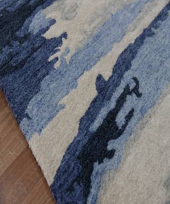 Navy Woolviscose Abstract 4x6 Feet  Hand-Tufted by Saraswati Global 7