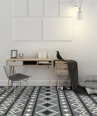 Gray Wool Artifacts 5x8 Feet  Hand-Woven by Saraswati Global 1