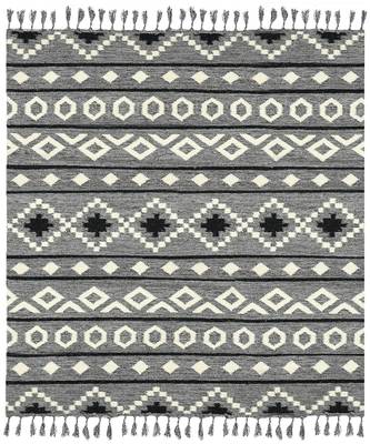 Gray Wool Artifacts 5x8 Feet  Hand-Woven by Saraswati Global 6
