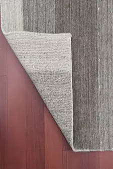 Light Gray Woolviscose Blend 3X5 Feet  Hand-Woven by Saraswati Global
