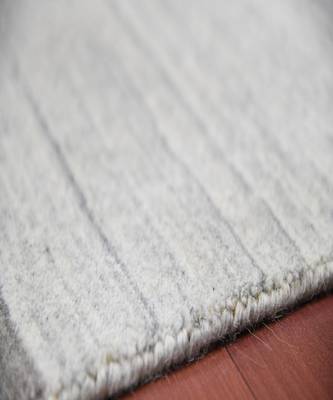 Light Gray Woolviscose Blend 3X5 Feet  Hand-Woven by Saraswati Global 5