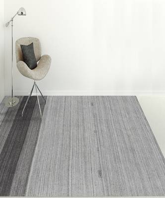 Light Gray Woolviscose Blend 5x8 Feet  Hand-Woven by Saraswati Global 1