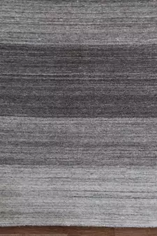 Light Gray Woolviscose Blend 5x8 Feet  Hand-Woven by Saraswati Global