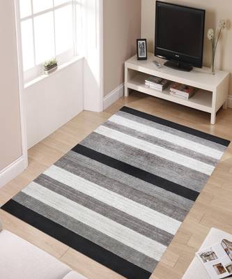 Charcoal Woolviscose Blend 5x8 Feet  Hand-Woven by Saraswati Global 1