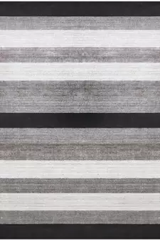 Charcoal Woolviscose Blend 5x8 Feet  Hand-Woven by Saraswati Global