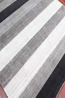 Charcoal Woolviscose Blend 5x8 Feet  Hand-Woven by Saraswati Global