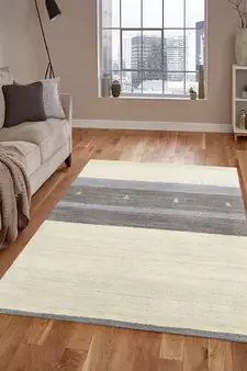 Ivory Woolviscose Blend 4x6 Feet  Hand-Woven by Saraswati Global