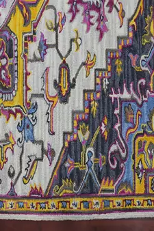 Ivory Wool Boho 5x8 Feet  Hand-Tufted by Saraswati Global