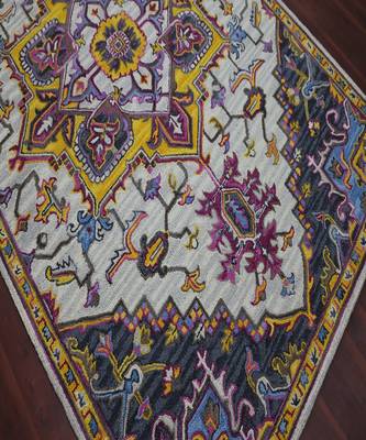 Ivory Wool Boho 5x8 Feet  Hand-Tufted by Saraswati Global 5
