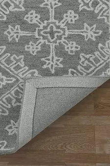 Shale Gray Wool Boston 5X7.6 Feet  Hand-Tufted by Saraswati Global