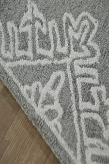 Shale Gray Wool Boston 5X7.6 Feet  Hand-Tufted by Saraswati Global