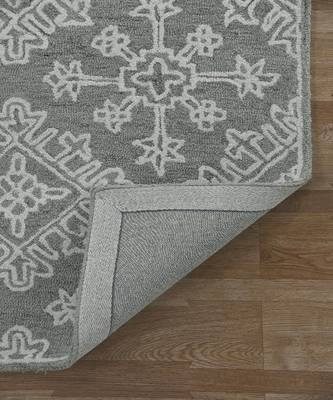 Shale Gray Wool Boston 7.6x9.6 Feet  Hand-Tufted by Saraswati Global 2
