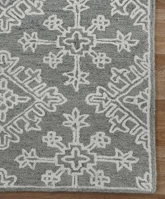 Shale Gray Wool Boston 7.6x9.6 Feet  Hand-Tufted by Saraswati Global 5