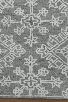 Shale Gray Wool Boston 7.6x9.6 Feet  Hand-Tufted by Saraswati Global