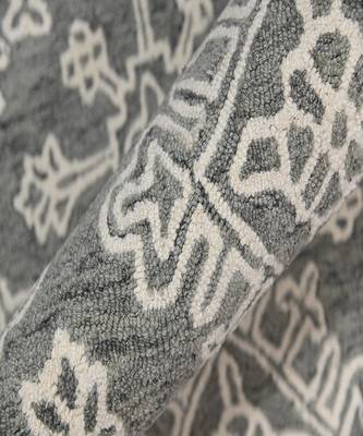 Gray Steel Wool Boston 4x6 Feet  Hand-Tufted by Saraswati Global 2