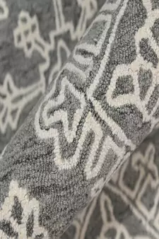 Gray Steel Wool Boston 4x6 Feet  Hand-Tufted by Saraswati Global