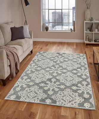 Gray Steel Wool Boston 4x6 Feet  Hand-Tufted by Saraswati Global 1