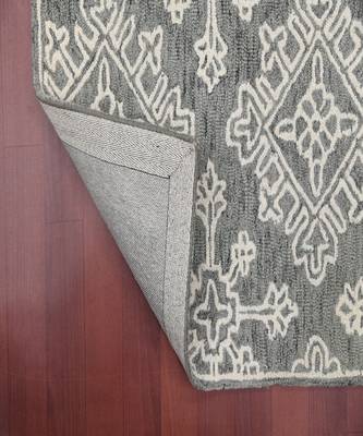 Gray Steel Wool Boston 4x6 Feet  Hand-Tufted by Saraswati Global 3